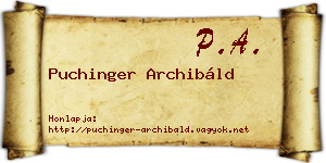Puchinger Archibáld névjegykártya