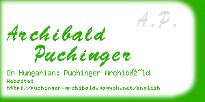 archibald puchinger business card